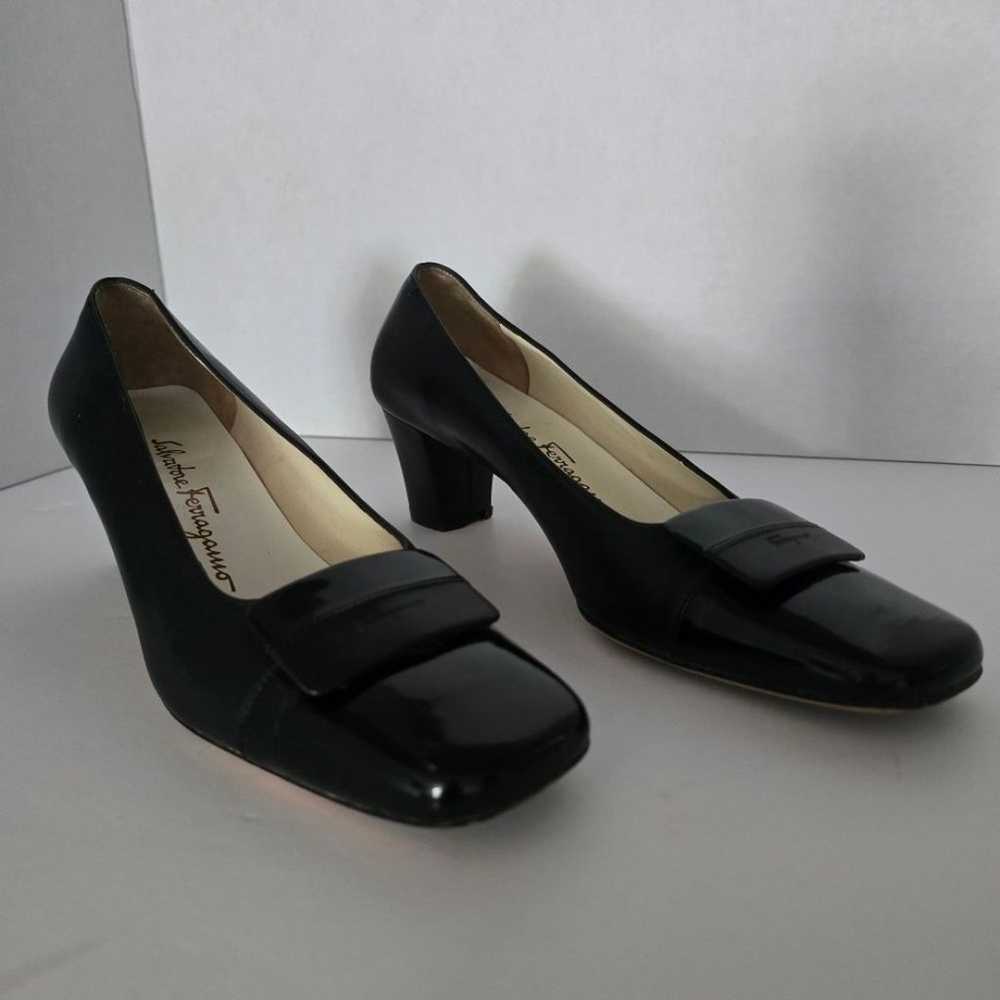 Salvatore Ferragamo Black Leather Pumps Size  7.5 - image 4