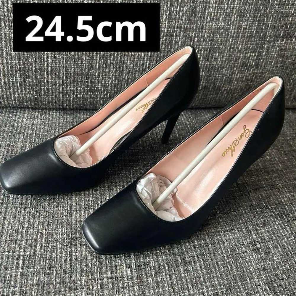 GENSHUO 10cm High Heel Pumps 24.5cm Black - image 1