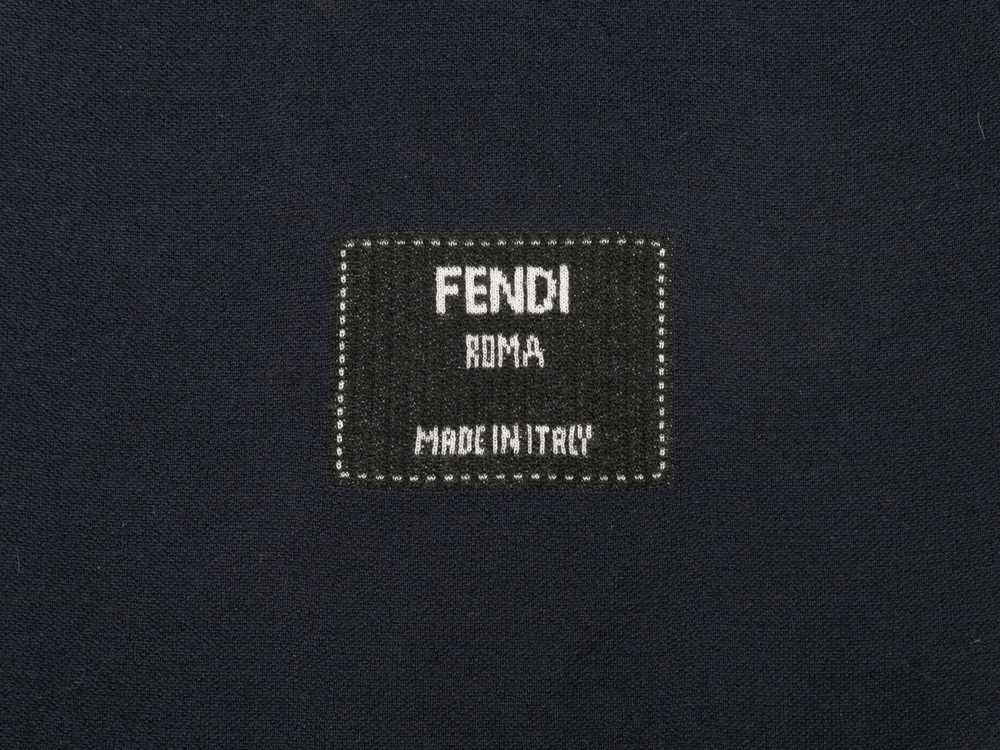 Navy & White Fendi Logo Cashmere Knit Scarf - image 2