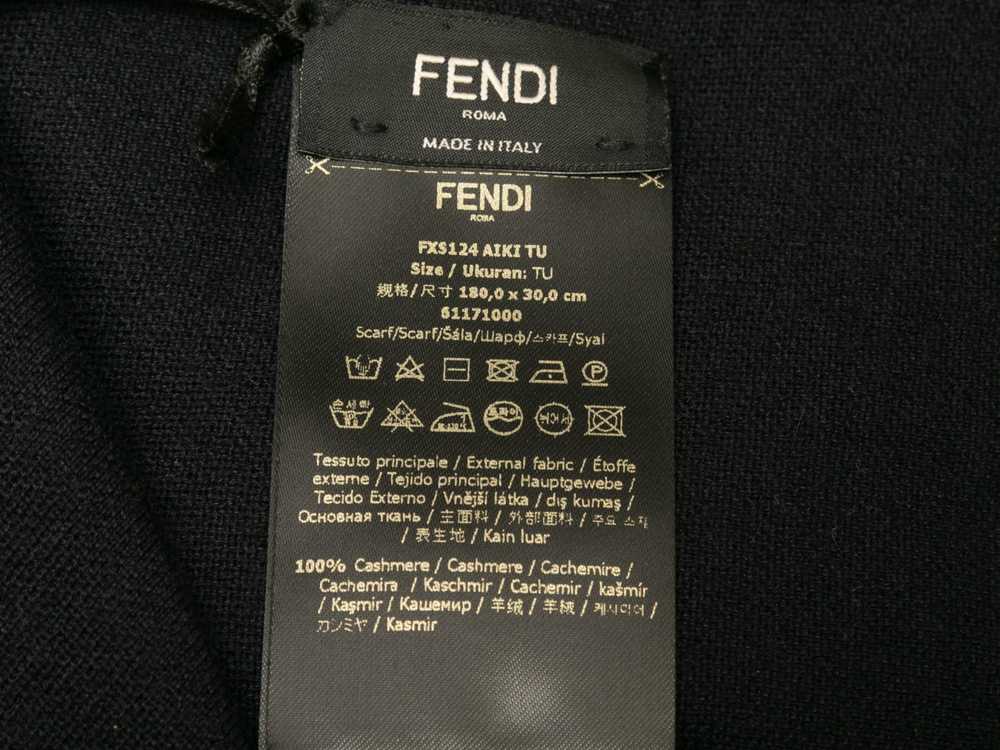 Navy & White Fendi Logo Cashmere Knit Scarf - image 3