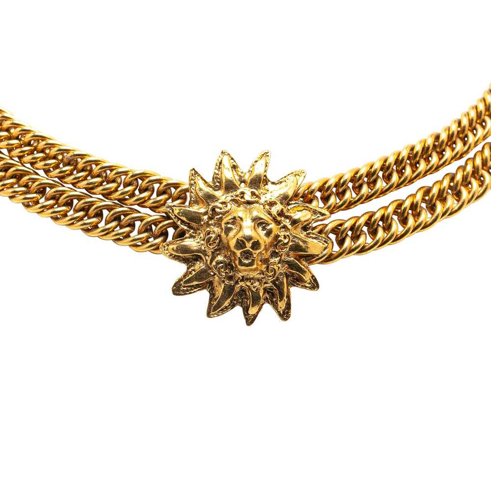 Gold Chanel Gold Plated Lion Head Choker Necklace - image 1