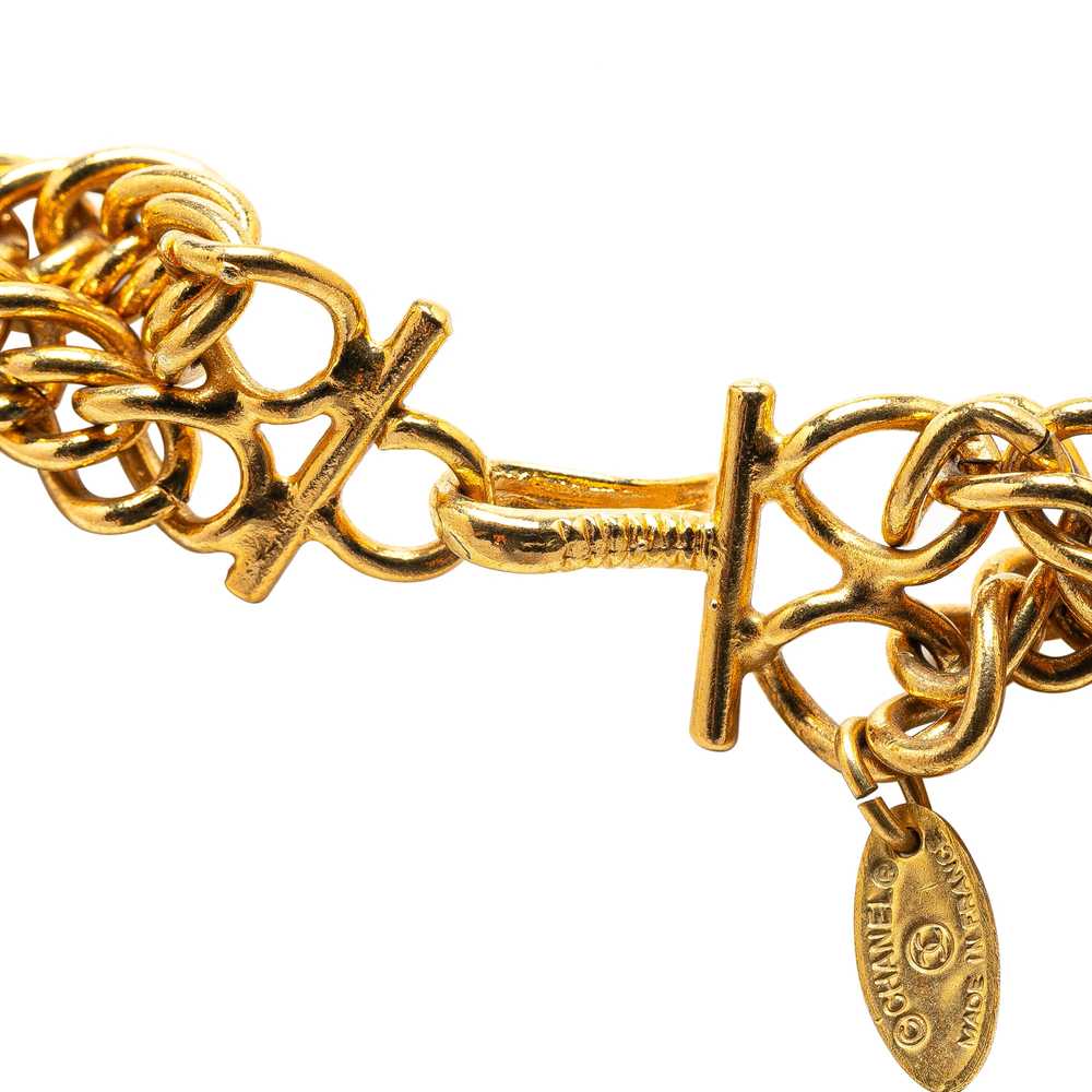 Gold Chanel Gold Plated Lion Head Choker Necklace - image 3