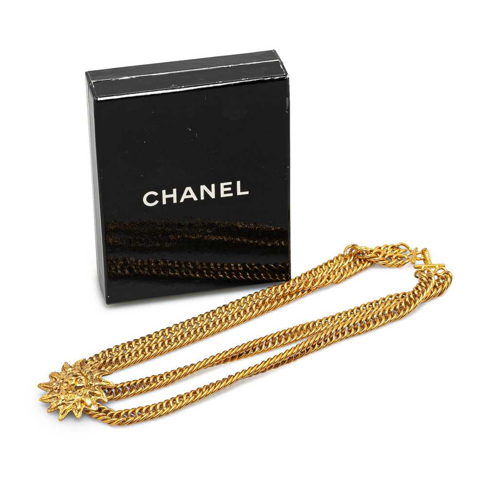 Gold Chanel Gold Plated Lion Head Choker Necklace - image 5