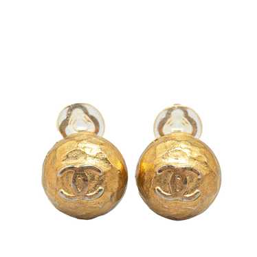 Gold Chanel Gold Plated CC Clip On Earrings - image 1