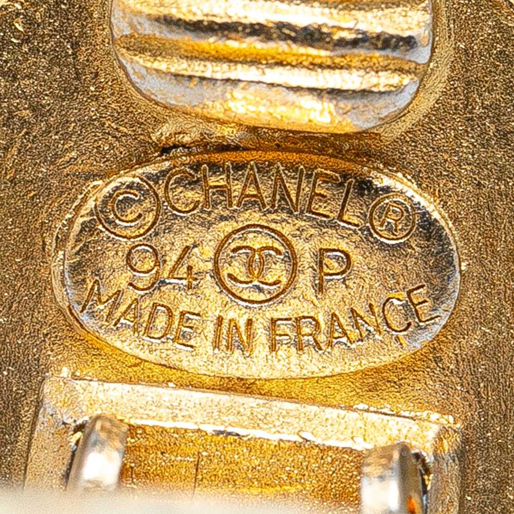 Gold Chanel Gold Plated CC Clip On Earrings - image 3