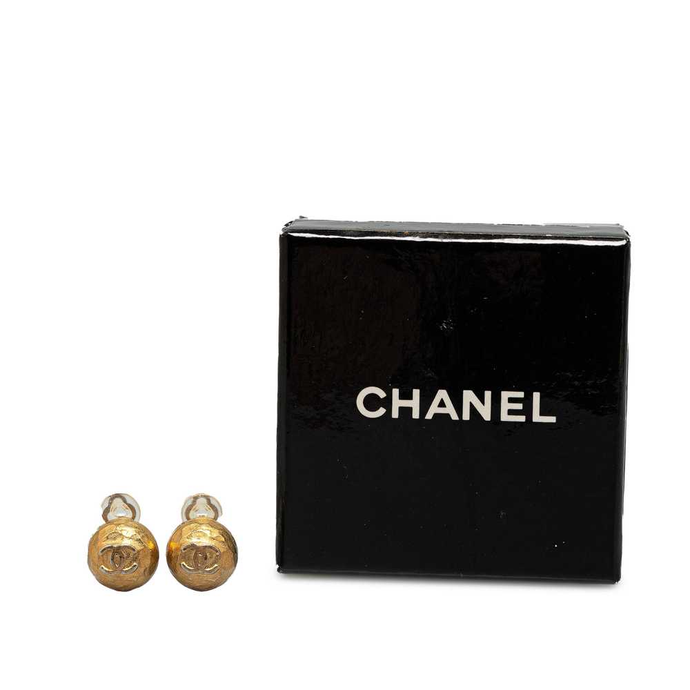 Gold Chanel Gold Plated CC Clip On Earrings - image 4