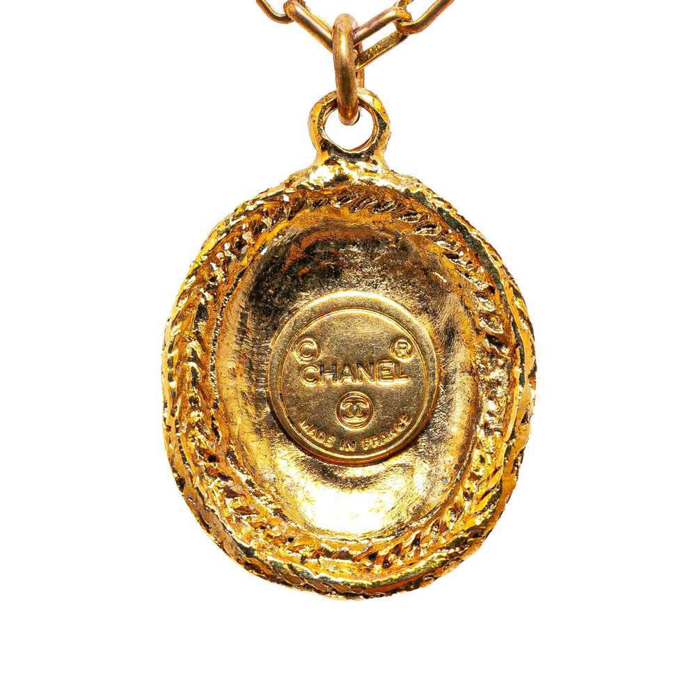 Gold Chanel Gold Plated CC Pendant Necklace - image 2