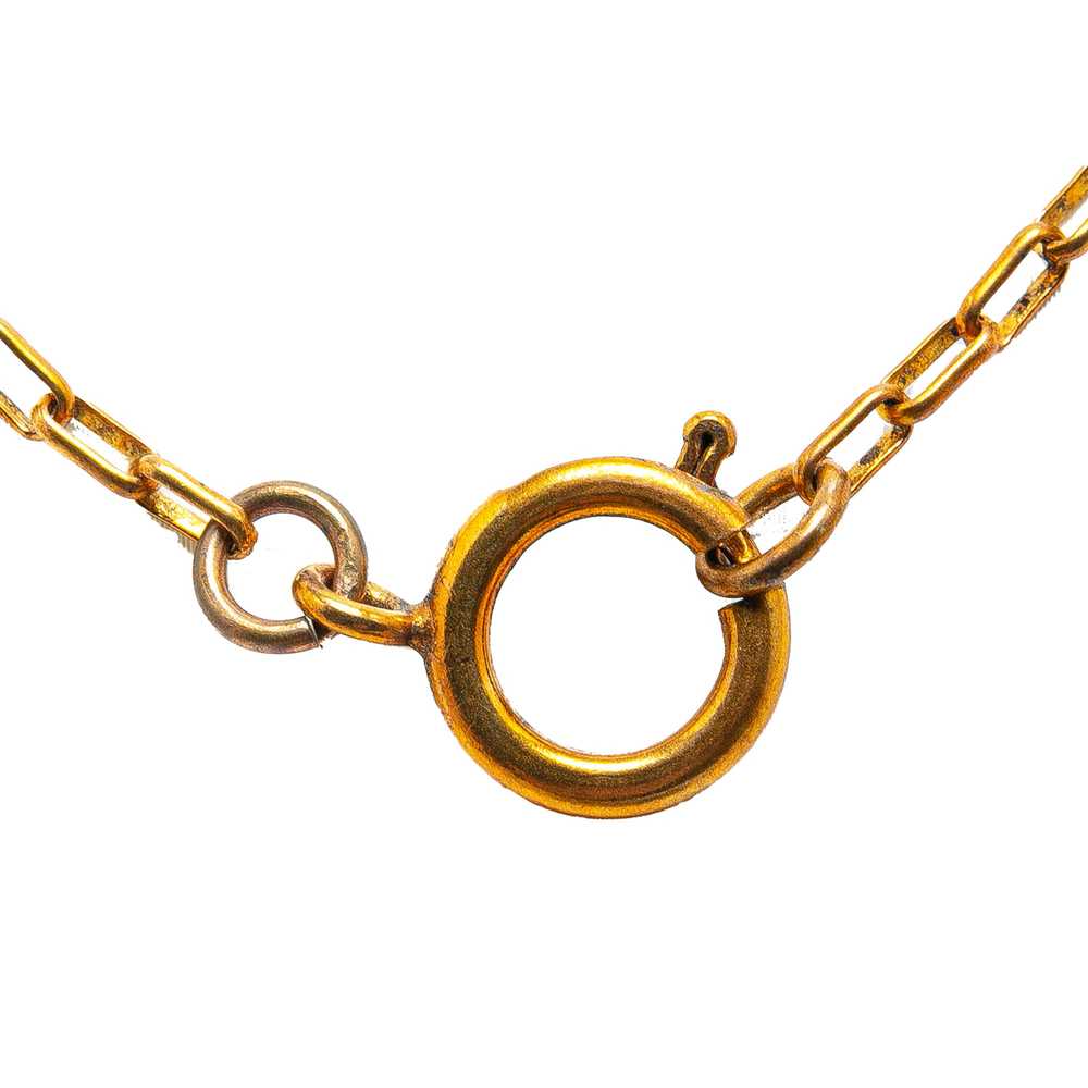 Gold Chanel Gold Plated CC Pendant Necklace - image 3