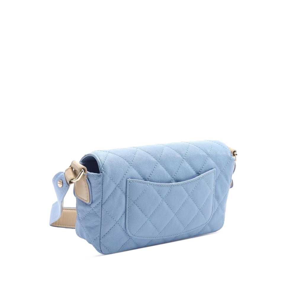 Blue Chanel CC Quilted Caviar Single Flap Crossbo… - image 2