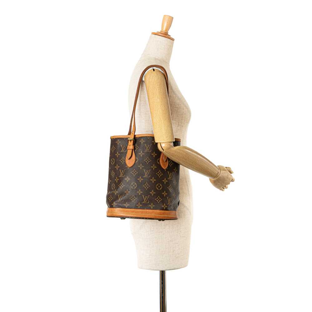 Brown Louis Vuitton Monogram Petit Bucket - image 4