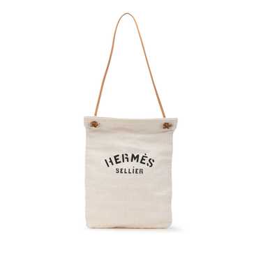 Ivory Hermès Toile Aline Grooming Bag GM - image 1