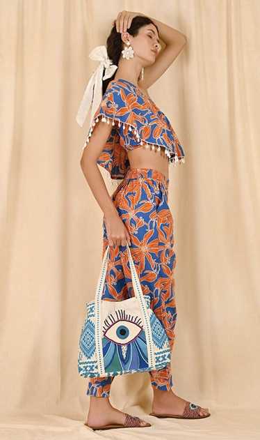 Wanderlust Evil Eye Beaded Tote Bag