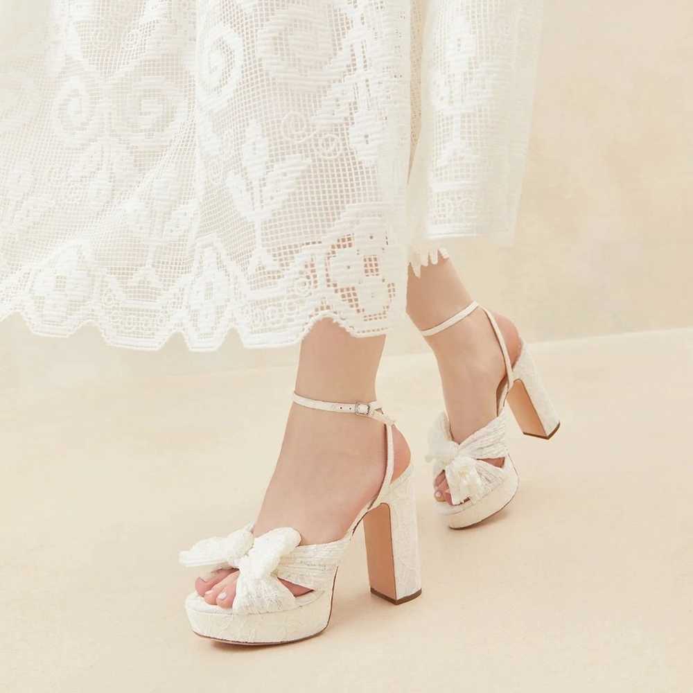 Loeffler Randall White Lace Bow Heel - image 1