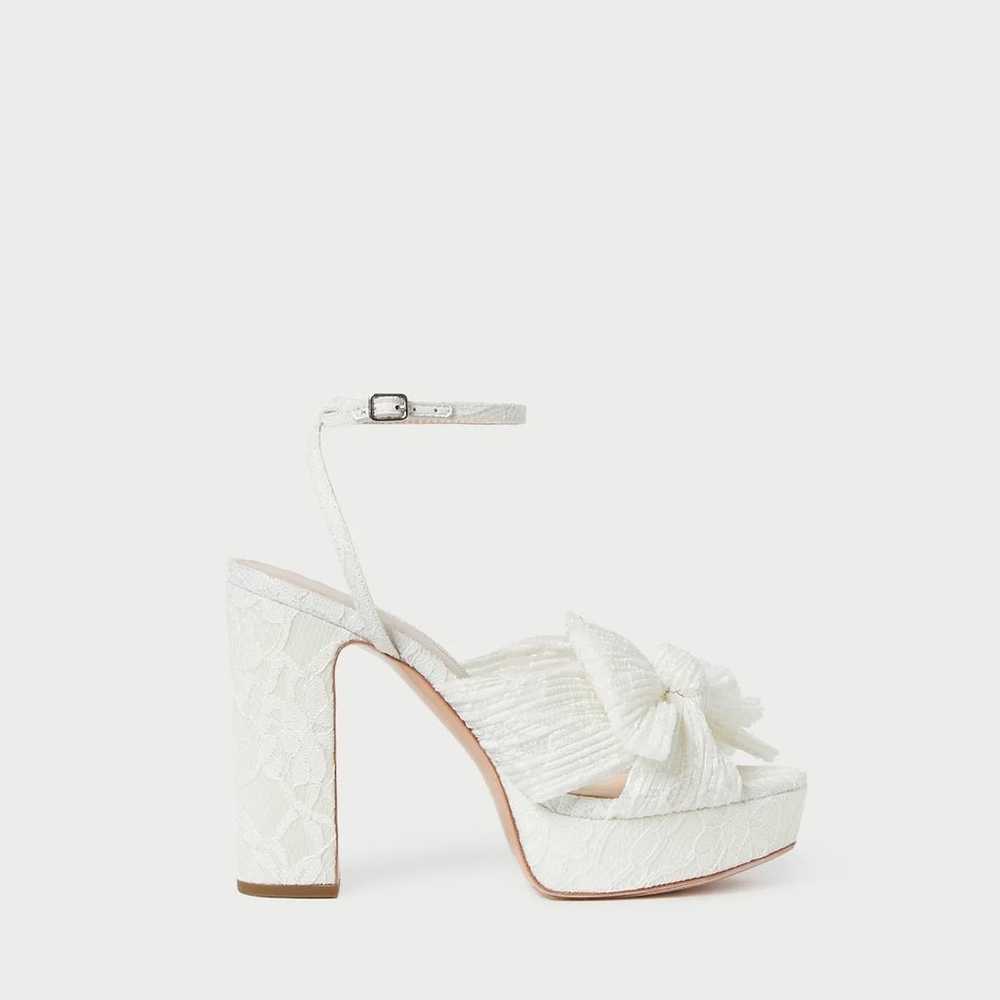 Loeffler Randall White Lace Bow Heel - image 3