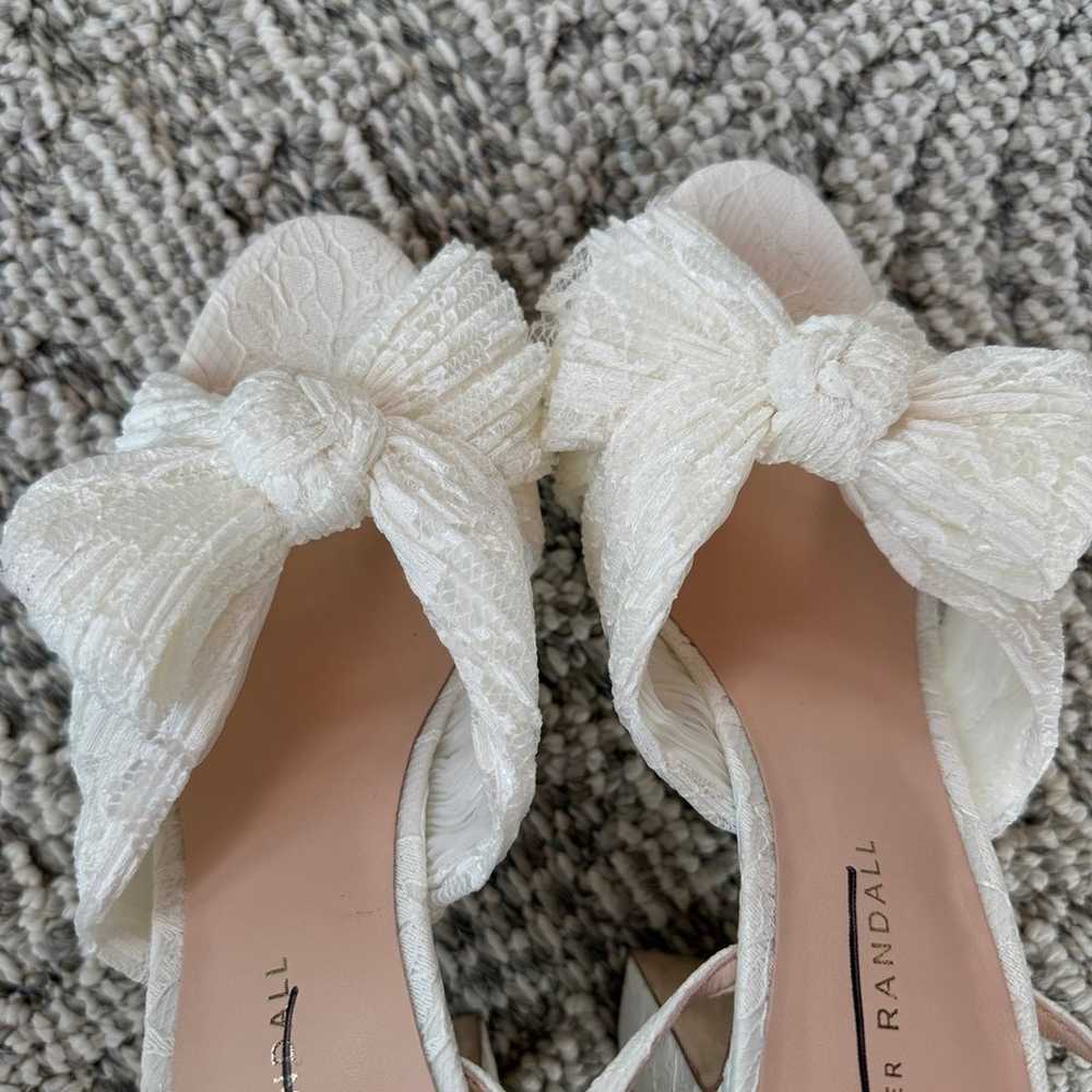 Loeffler Randall White Lace Bow Heel - image 4