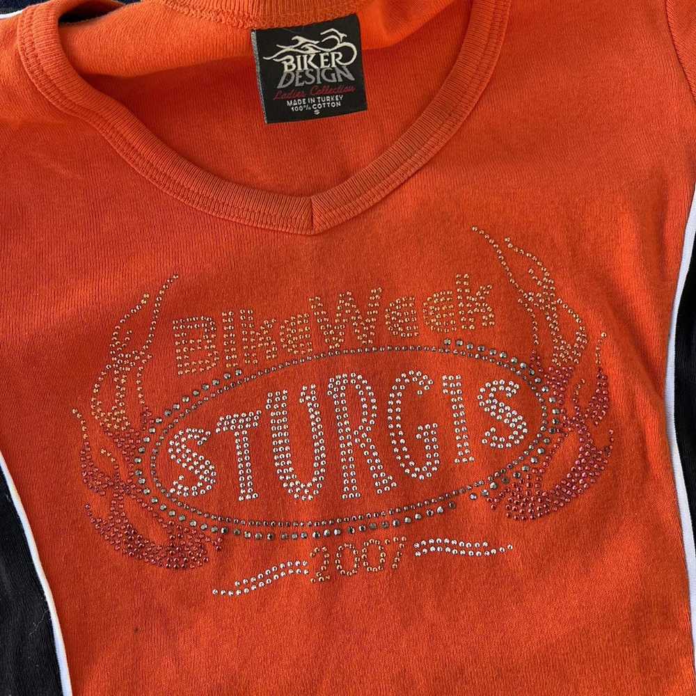 Streetwear × Vintage Vintage Y2K Sturgis baby tee - image 5