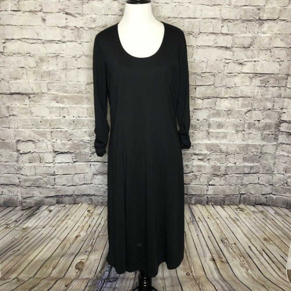 Susan Graver Black Ponte Knit Dress - image 1