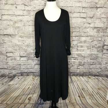 Susan Graver Black Ponte Knit Dress - image 1