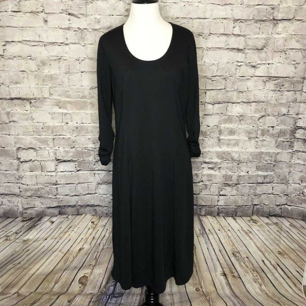 Susan Graver Black Ponte Knit Dress - image 2