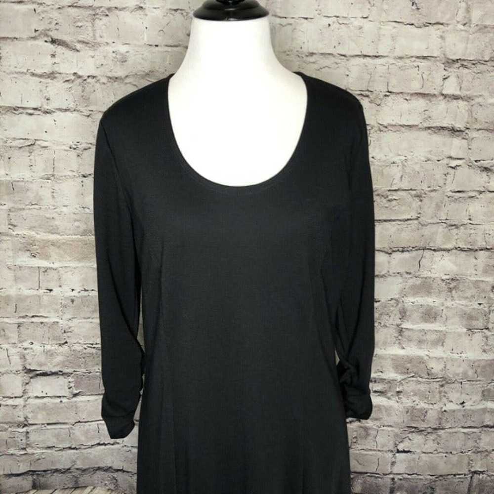 Susan Graver Black Ponte Knit Dress - image 3