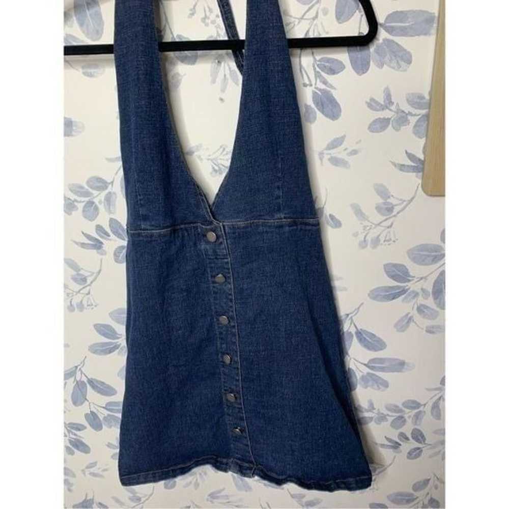 Prettylittlething Denim Halter Top Dress Size 12 - image 6