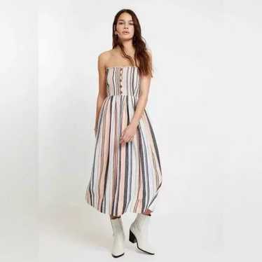 Free People Lilah Striped Midi Dress, Medium