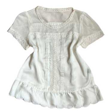 Fairy Grange Ivory Lace Half Sleeve Top - image 1