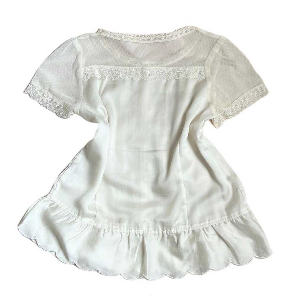 Fairy Grange Ivory Lace Half Sleeve Top - image 2