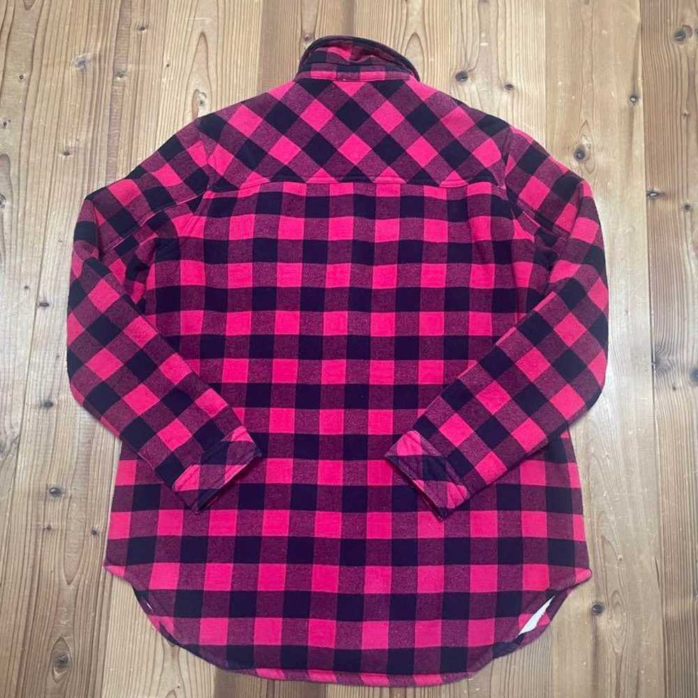 Vintage Gingham Check Boa Jacket Shirt - image 2