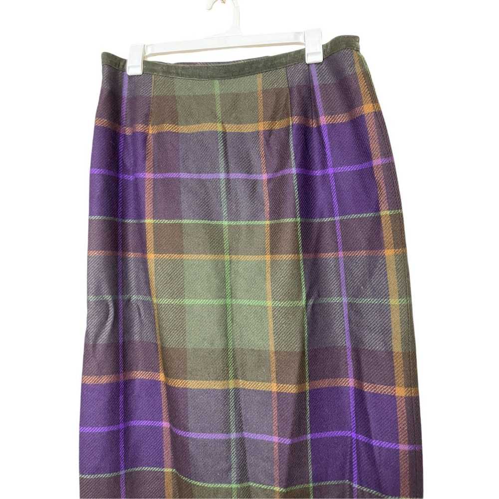 Other Vintage Talbots wool plaid Maxi skirt size … - image 2