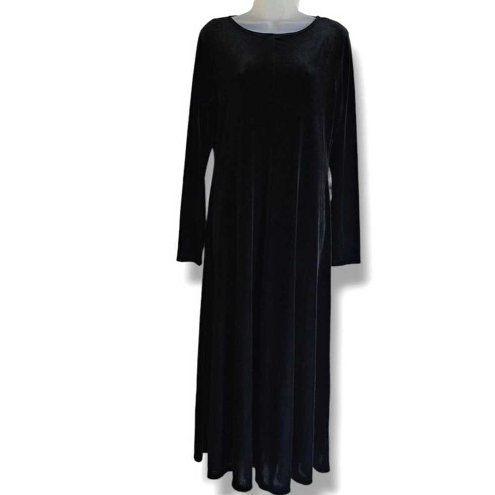 Vintage White Stag Maxi Dress Size M Black Velvet… - image 12