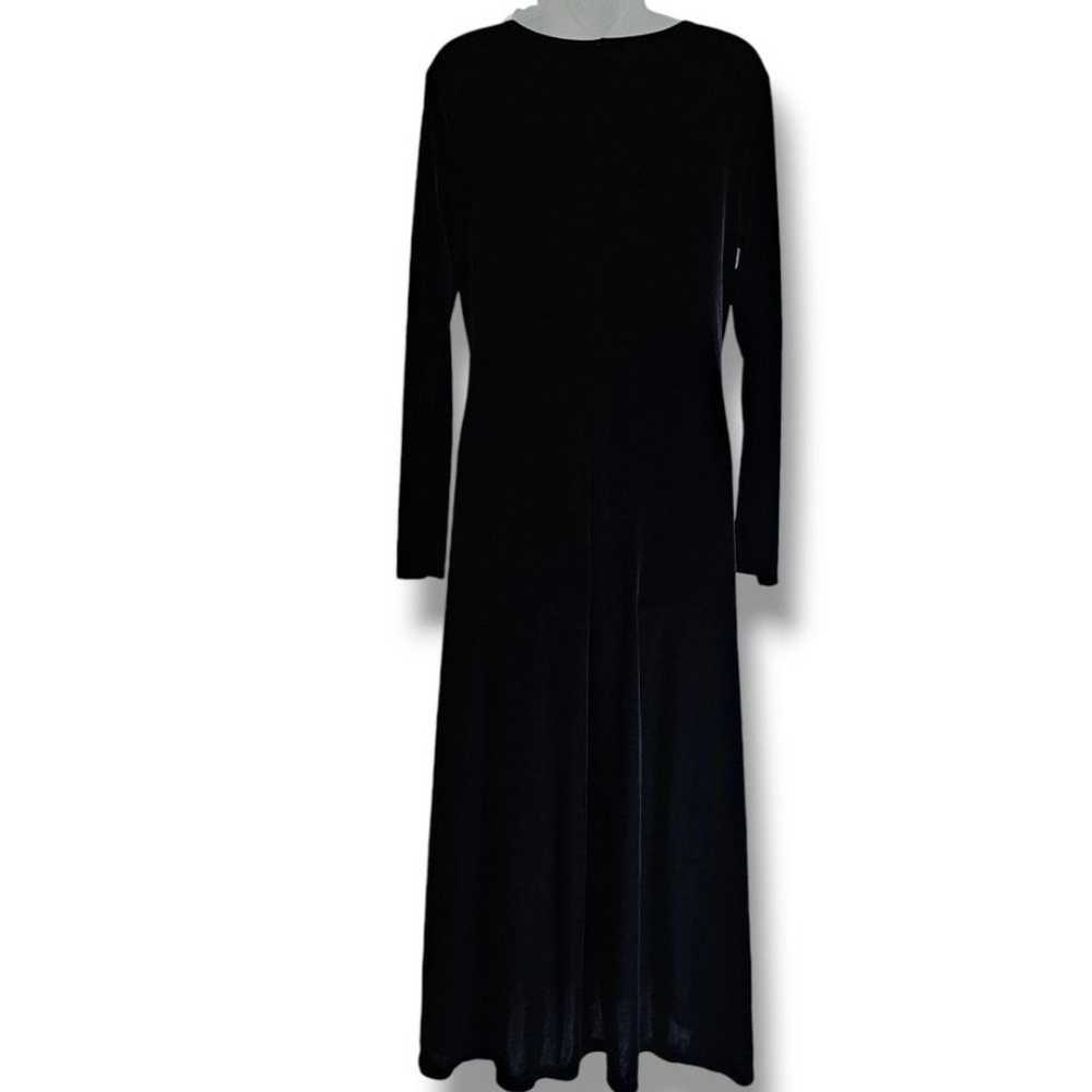 Vintage White Stag Maxi Dress Size M Black Velvet… - image 2