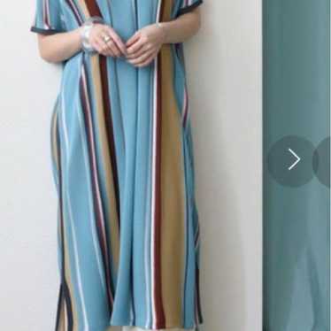 Amy Rowe Striped Long One-Piece Multicolor Kaftan… - image 1