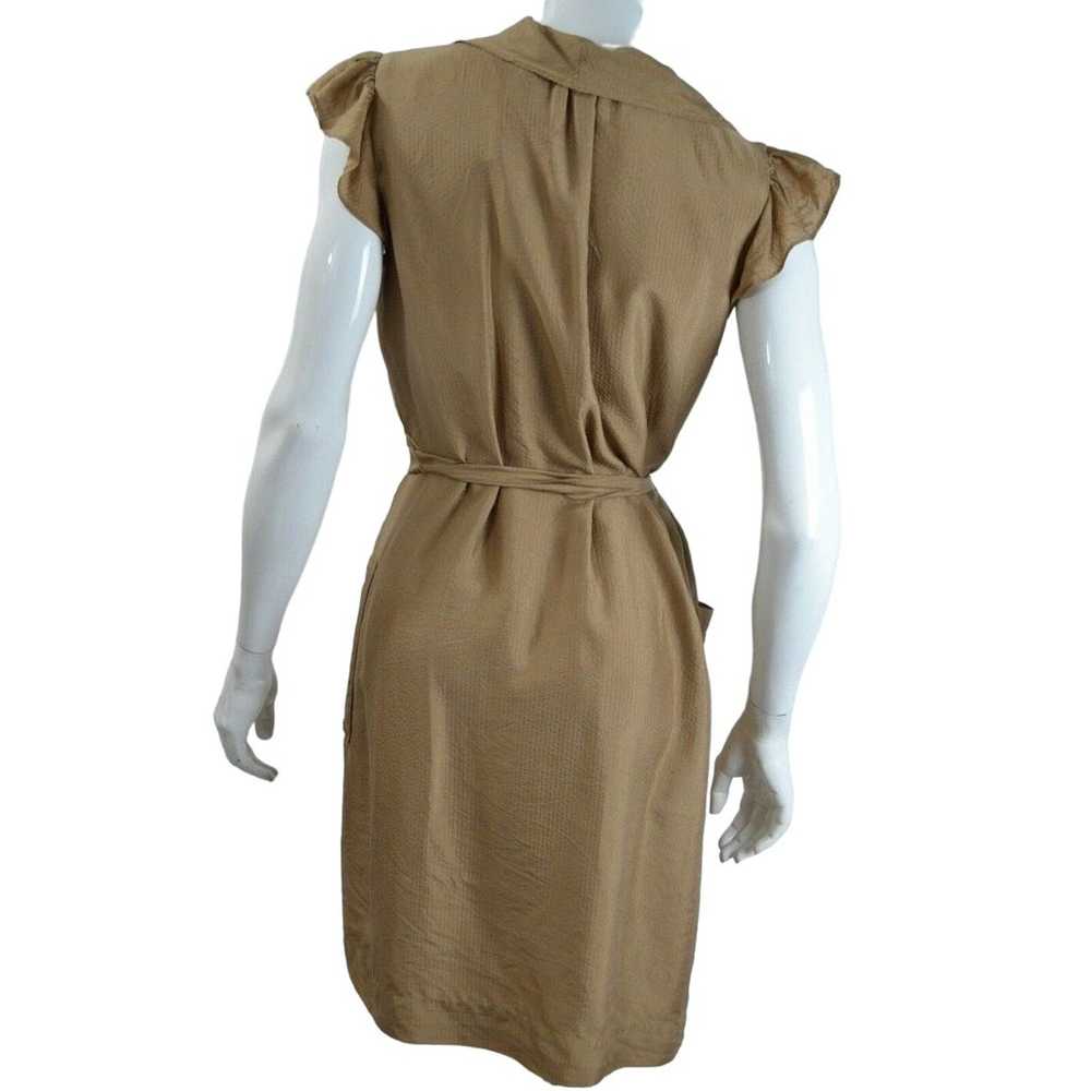 Banana Republic Silk True Wrap Dress 8 Brown Shor… - image 4