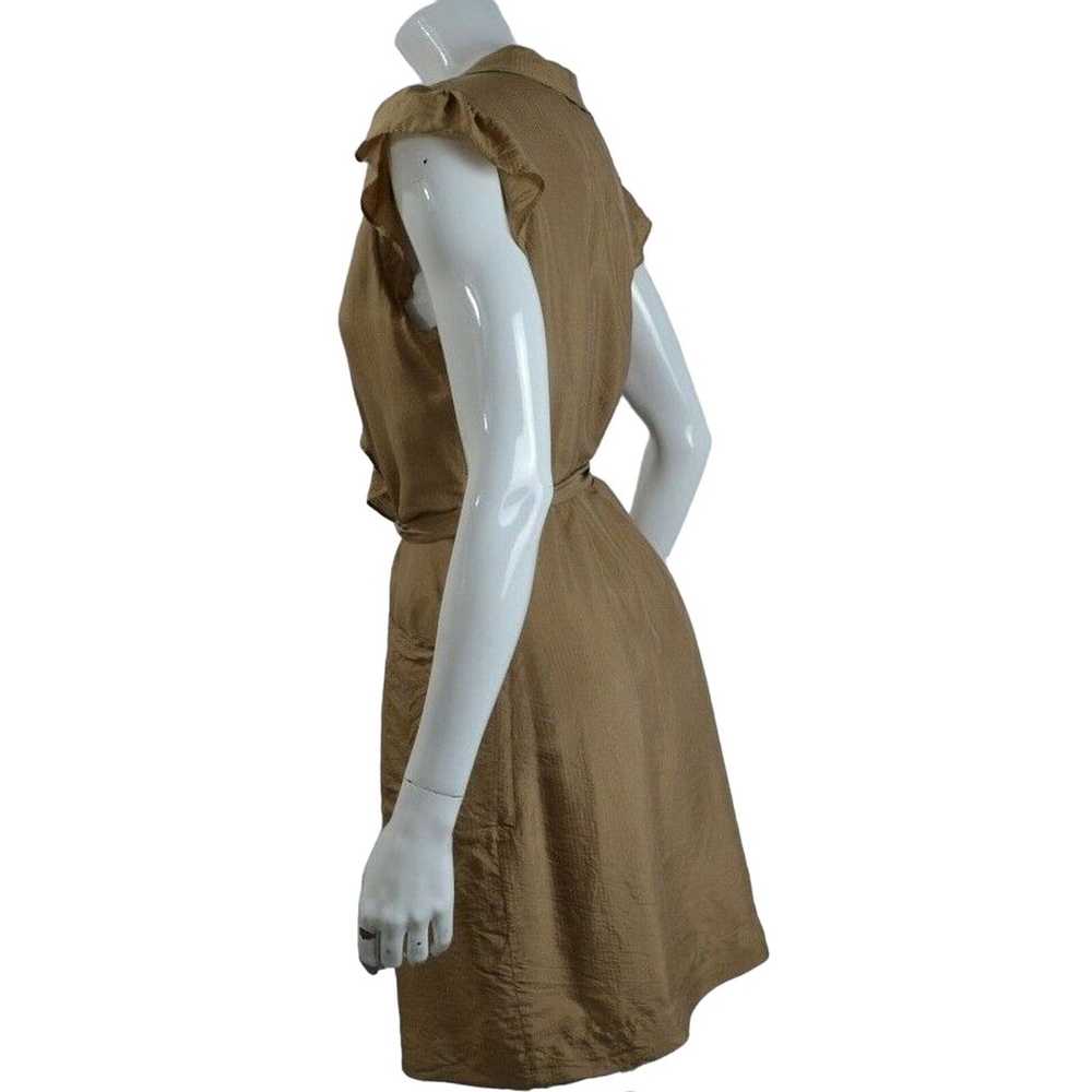 Banana Republic Silk True Wrap Dress 8 Brown Shor… - image 5