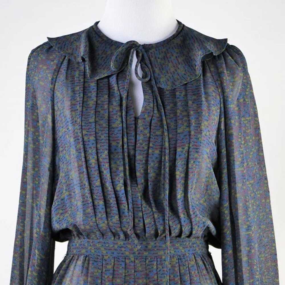 Vintage Vintage 1970s/80s Grey/Blue Sheer Secreta… - image 2