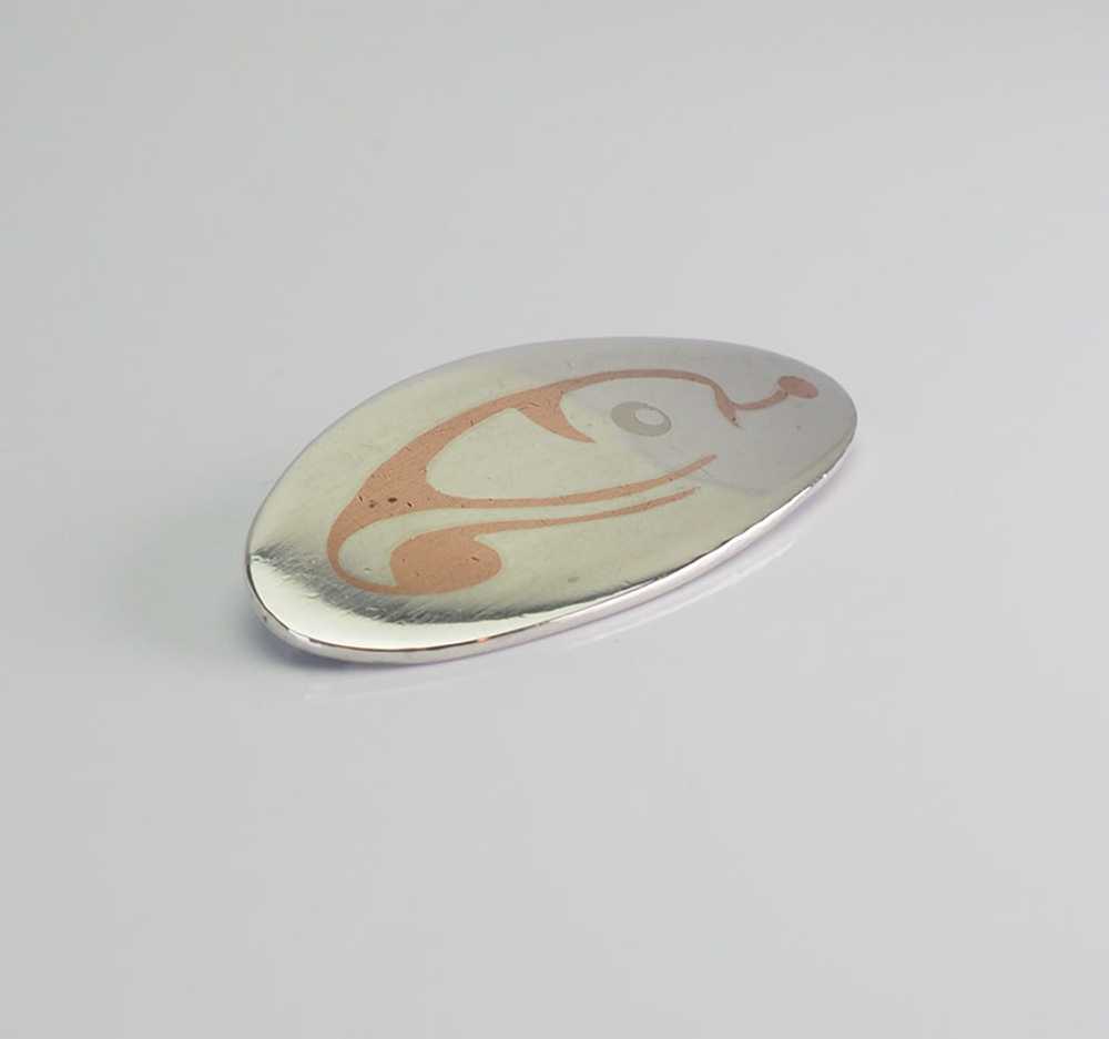 Vintage sterling silver modernist abstract brooch… - image 2