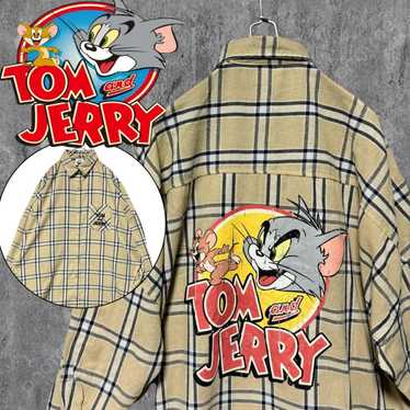 Tom & Jerry checkered long shirt one-piece oversi… - image 1