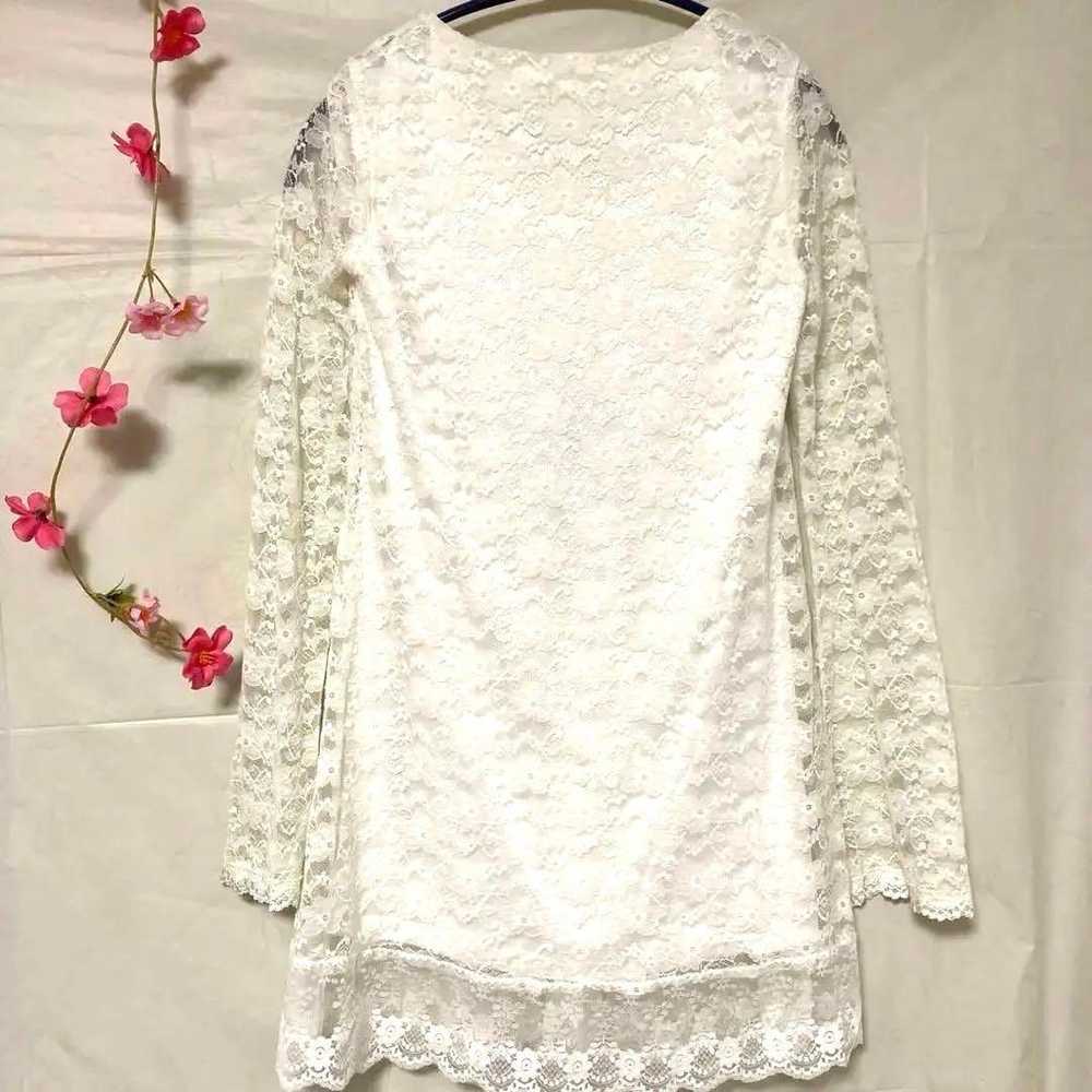 Total Lace Tunic Floral Sheer Top (Cotton Blend) … - image 2