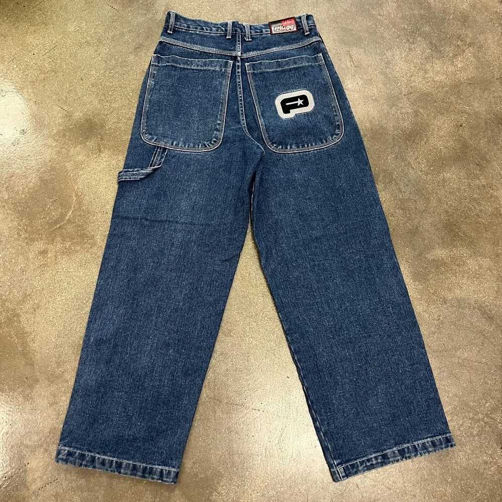 Streetwear 2000s Plugg SideStripe Baggy Denim Jea… - image 2