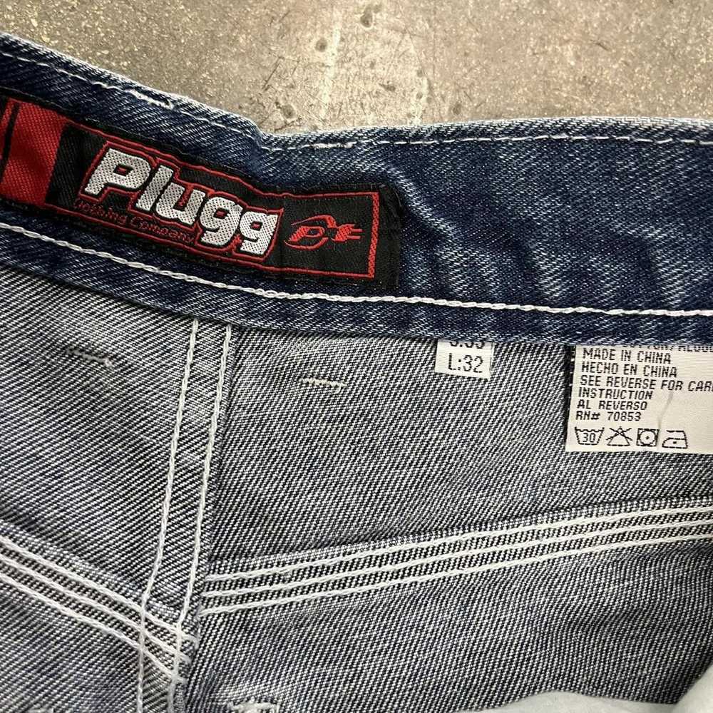 Streetwear 2000s Plugg SideStripe Baggy Denim Jea… - image 7