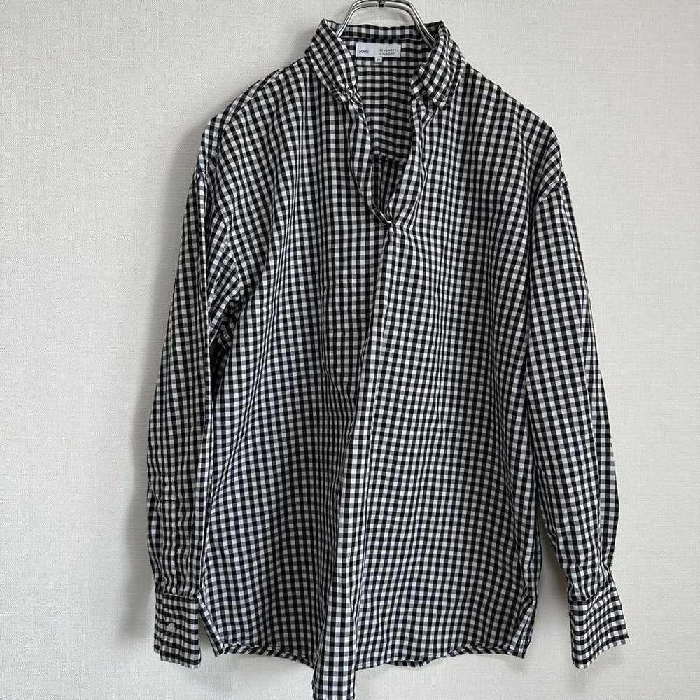 Seven Days Sunday Check Shirt Black and White Lon… - image 2