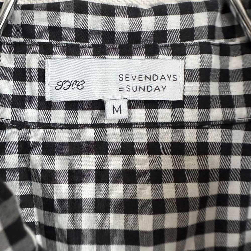 Seven Days Sunday Check Shirt Black and White Lon… - image 5