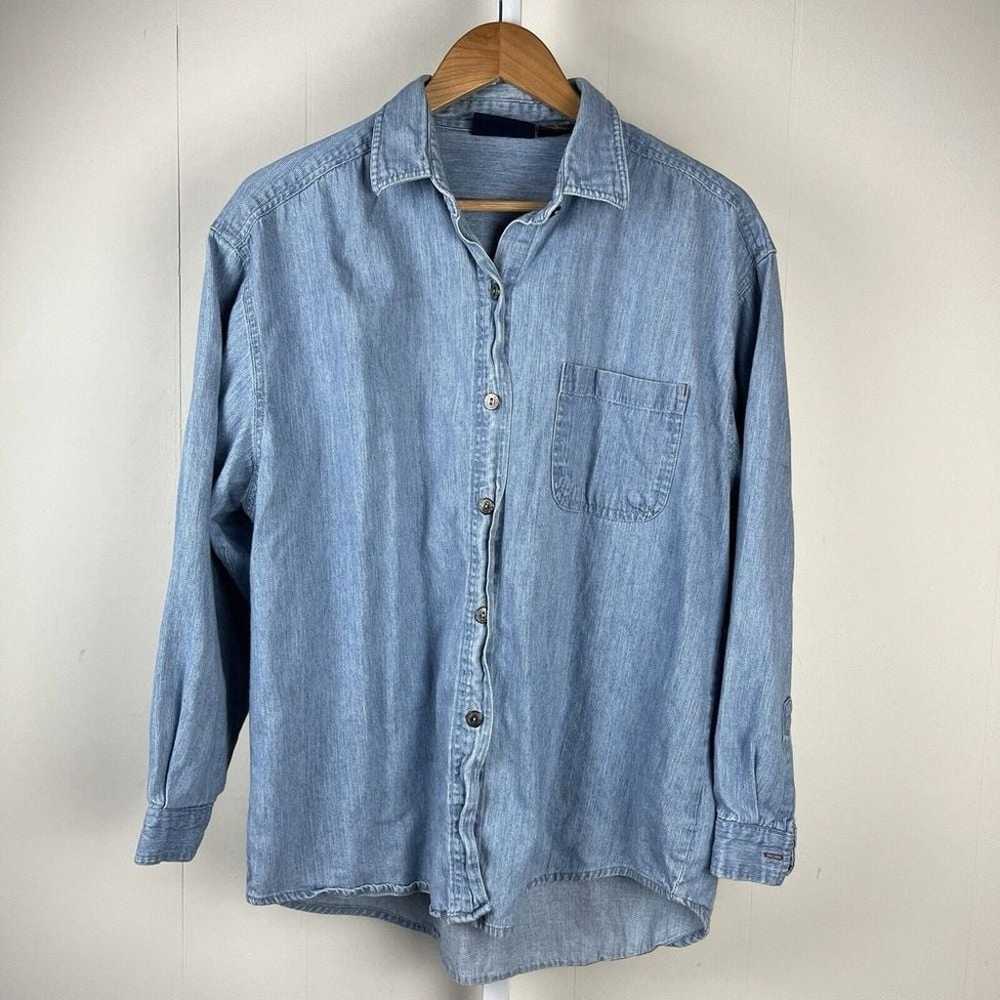 Faded Glory Vintage Y2K Denim Shirt Button Up Top… - image 2