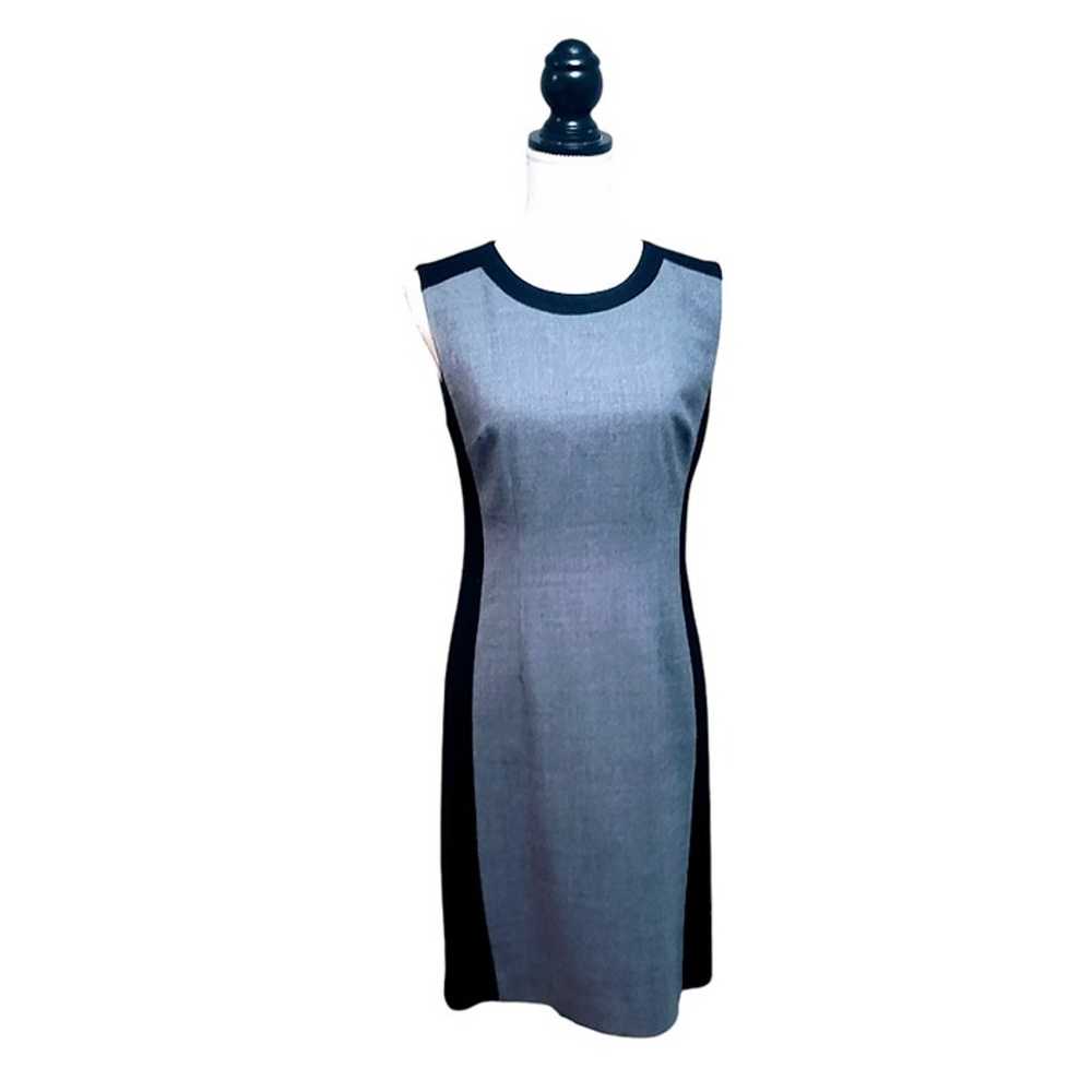 ANN TAYLOR Dress, Gray Black Wool Sleeveless Work… - image 2