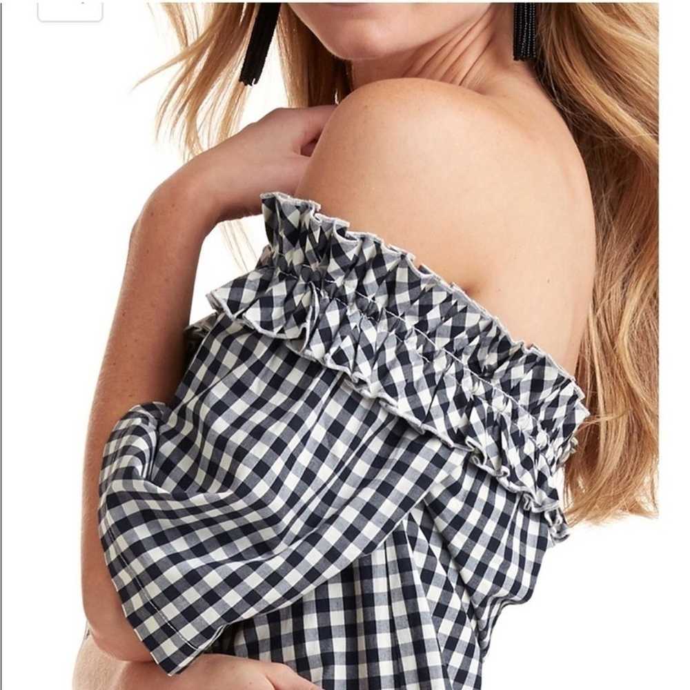 Vineyard Vines Black White Gingham Off Shoulder D… - image 3