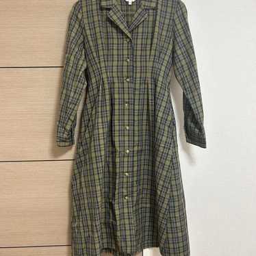 MOUSSY shirt one-piece dress in green, long sleev… - image 1