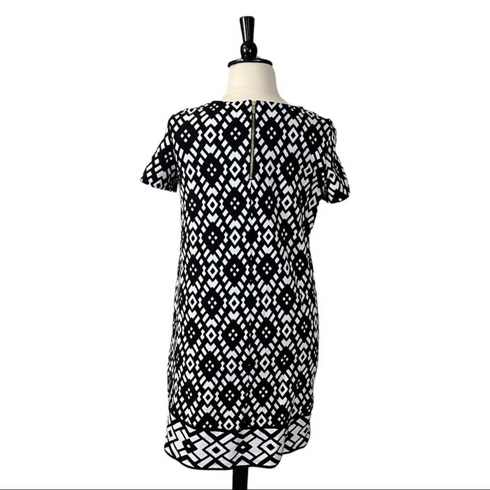 Susan Graver Shift Dress Black White Geometric Pr… - image 4