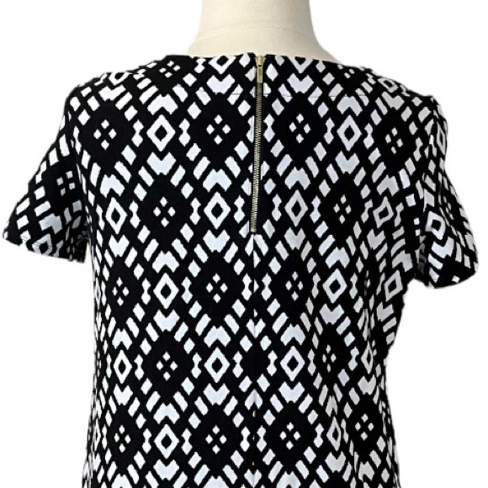 Susan Graver Shift Dress Black White Geometric Pr… - image 8