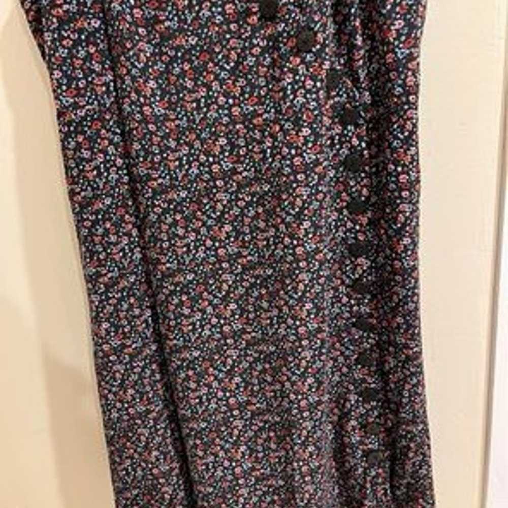 Madewell Size 16 100% Silk Black Floral Spaghetti… - image 4